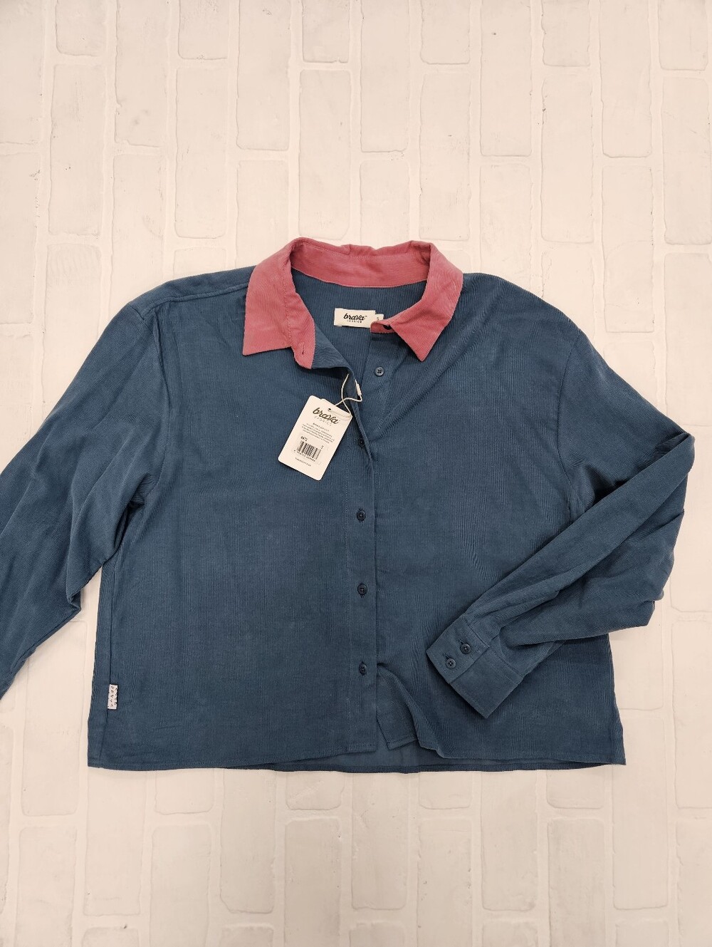 Organic Cotton Cordurouy Button Down with Contrast Collar